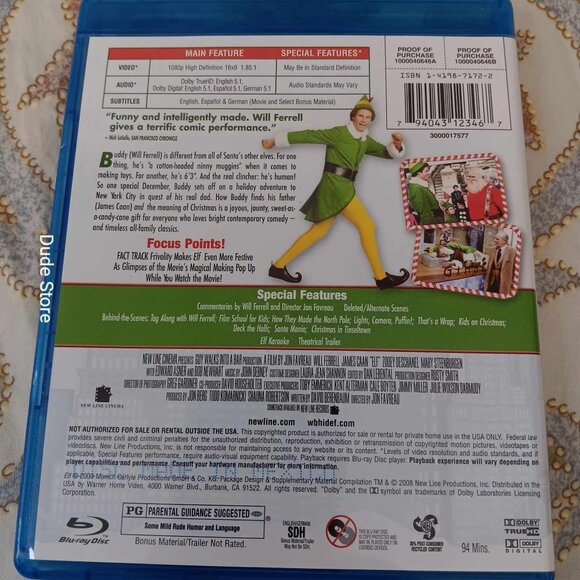 ELF - Will Farrell - James Caan - 2008 Blu-Ray Disc - Picture 3 of 3